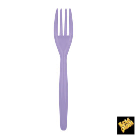 Garfo de Plástico Easy PS Lilás 180mm (20 Uds)