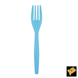 Garfo de Plástico Easy PS Turquesa 180mm (20 Uds)