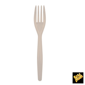 Garfo de Plástico Easy PS Bege 180 mm (500 Uds)