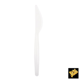 Faca de Plástico Easy PS Branco 185mm (20 Uds)