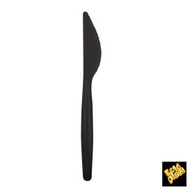 Faca de Plástico Easy PS Preto 185mm (20 Uds)