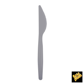 Faca de Plástico Easy PS Cinza 185mm (20 Uds)