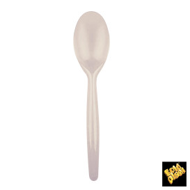 Colher de Plástico Easy PS Bege 185mm (500 Uds)