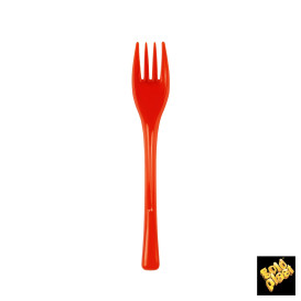 Garfo de Plástico Fly Dermelho Transp. 140mm (50 Uds)