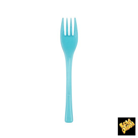 Garfo de Plástico Fly Turquesa Transp. 140mm (50 Uds)