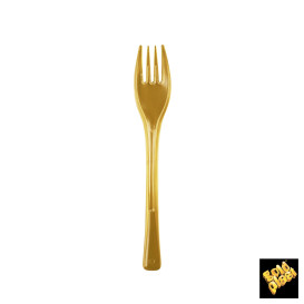 Garfo de Plástico Fly Ouro 140mm (50 Uds)