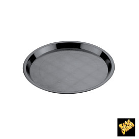 Bandeja Plastico Tray Preto Ø32cm (5 Unidades)
