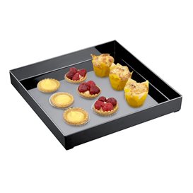 Bandeja Plastico Tray Preto 30x30cm (9 Unidades)