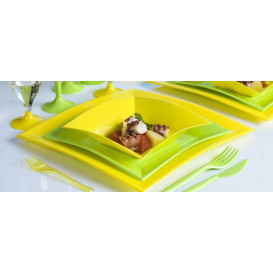 Prato Plastico Raso Verde Limão Nice PP 290mm (144 Uds)