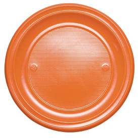 Prato Plastico PS Raso Laranja Ø220mm (30 Unidades)