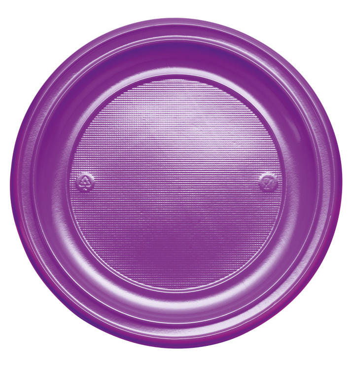 Prato Plastico PS Raso Violeta Ø220mm (780 Unidades)