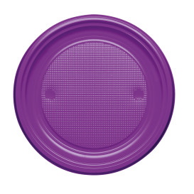 Prato Plastico PS Raso Violeta Ø170mm (1100 Unidades)