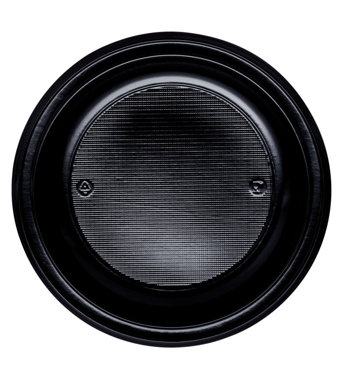 Prato Plastico Raso PS Preto Ø220 mm (30 Unidades) Prato Plastico Raso PS Preto Ø220 mm (30 Unidades)