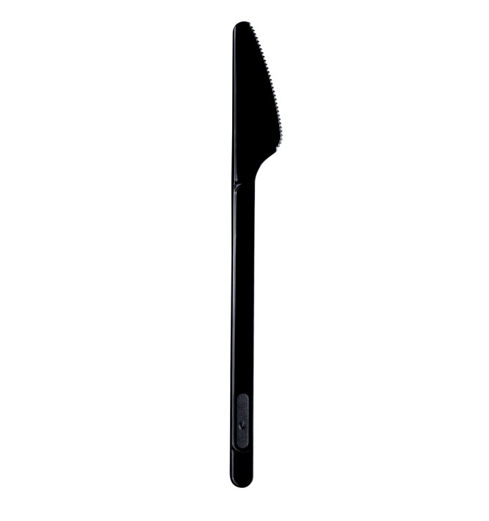 Faca de Plastico Grande Preto PS 175mm (20 Uds) Faca de Plastico Grande Preto PS 175mm (20 Uds)