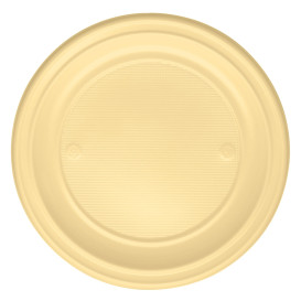 Prato Plastico PS Raso Creme Ø220mm (30 Unidades)