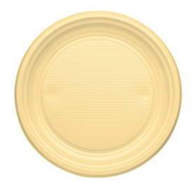 Prato Plastico PS Raso Creme Ø170mm (50 Unidades)