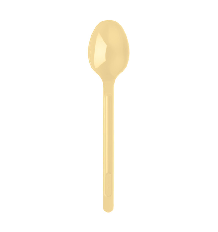 Colher de Plastico Grande PS Creme 175mm (20 Uds) Colher de Plastico Grande PS Creme 175mm (20 Uds)