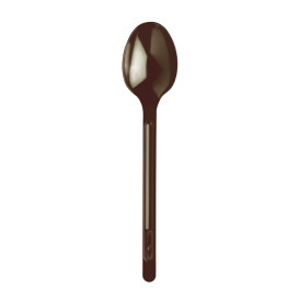 Colher de Plastico Grande PS Chocolate 175mm (20 Uds)