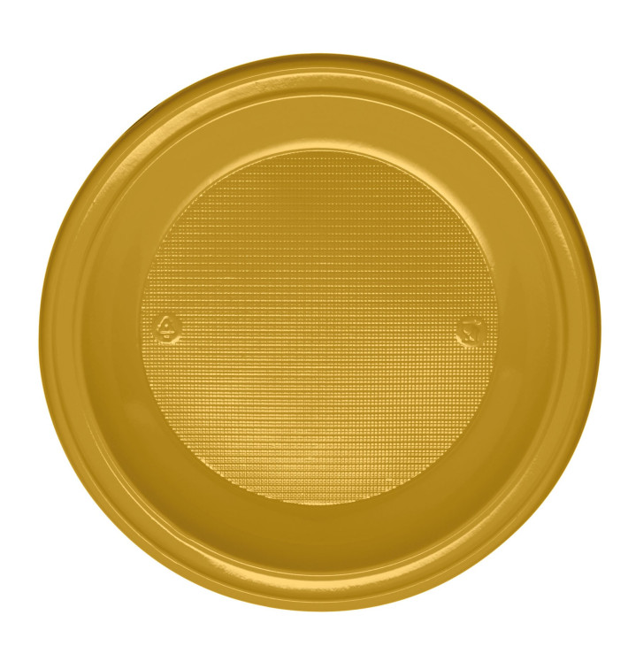 Prato Plastico PS Raso Ouro Ø220 mm (780 Unidades) Prato Plastico PS Raso Ouro Ø220 mm (780 Unidades)