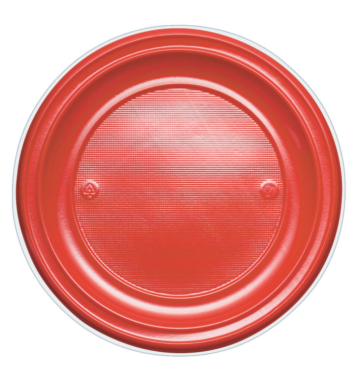 Prato Plastico PS Raso Vermelho Ø220mm (780 Unidades) Prato Plastico PS Raso Vermelho Ø220mm (780 Unidades)