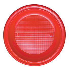 Prato Plastico PS Fundo Vermelho Ø220mm (600 Unidades)