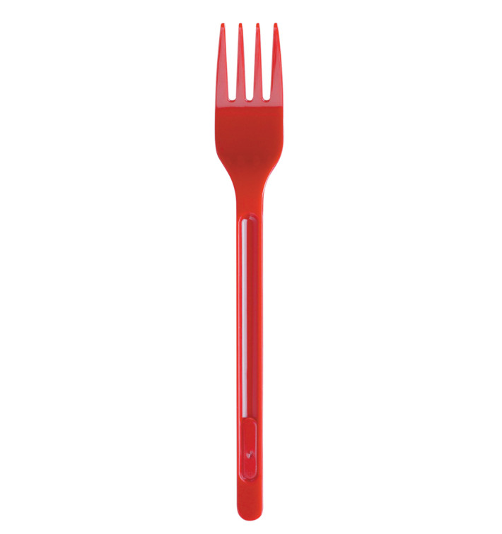 Garfo de Plastico Grande PS Vermelho 165mm (600 Uds) Garfo de Plastico Grande PS Vermelho 165mm (600 Uds)