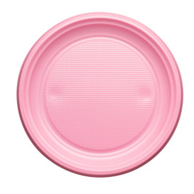 Prato Plastico PS Raso Rosa Ø170mm (50 Unidades)