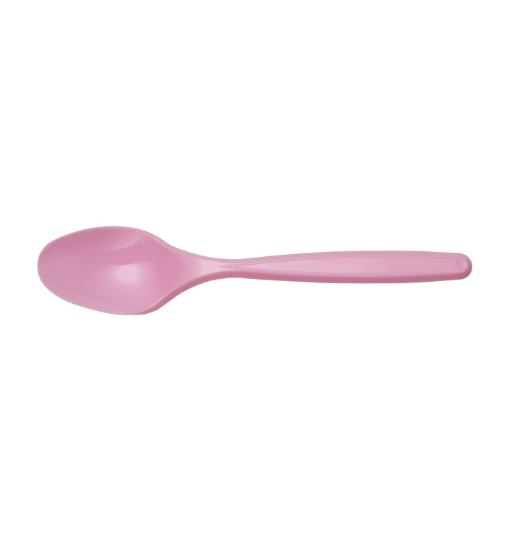 Colher de Plastico PS Rosa 120mm (1200 Uds) Colher de Plastico PS Rosa 120mm (1200 Uds)