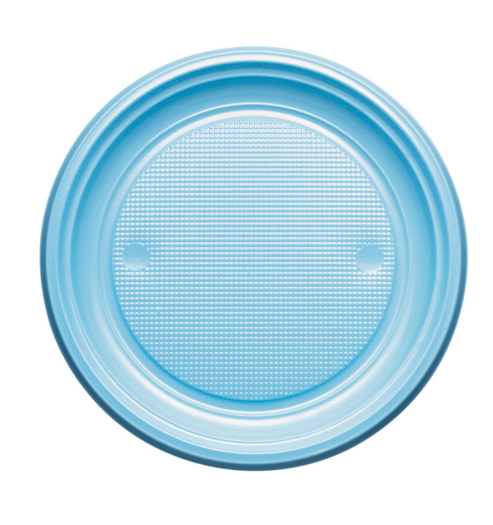 Prato Plastico PS Raso Azul Claro Ø170mm (50 Unidades) Prato Plastico PS Raso Azul Claro Ø170mm (50 Unidades)