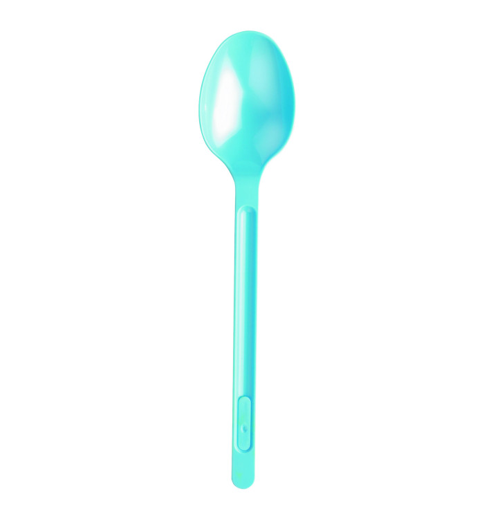 Colher de Plastico PS Grande Azul Claro 175mm (600 Uds) Colher de Plastico PS Grande Azul Claro 175mm (600 Uds)