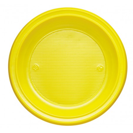 Prato Plastico PS Fundo Amarelo Ø220mm (600 Unidades)