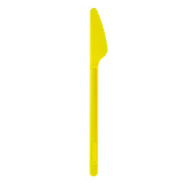 Faca de Plastico PS Grande Amarelo 175mm (20 Uds)