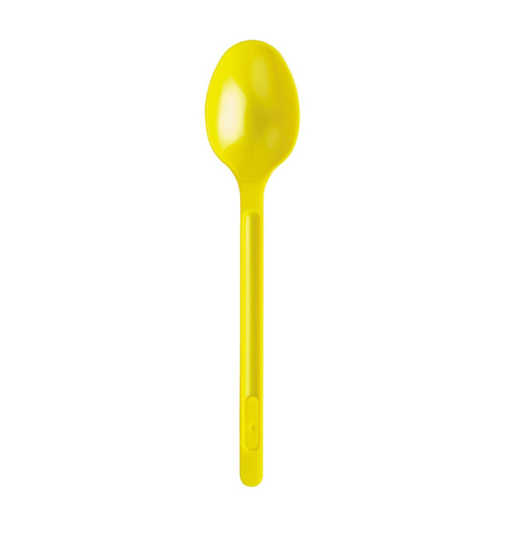 Colher de Plastico PS Grande Amarelo 175mm (20 Uds) Colher de Plastico PS Grande Amarelo 175mm (20 Uds)