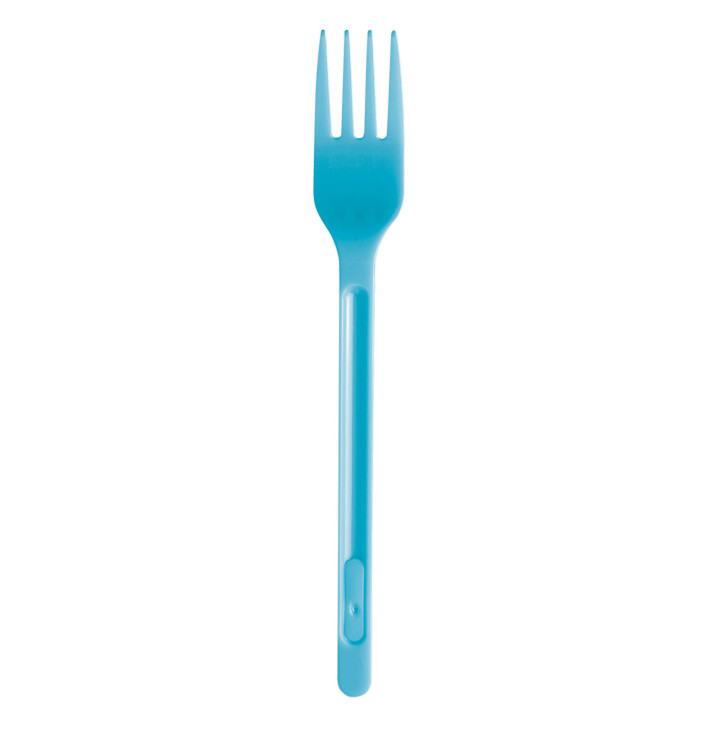 Garfo de Plastico PS Grande Turquesa 175mm (20 Uds) Garfo de Plastico PS Grande Turquesa 175mm (20 Uds)