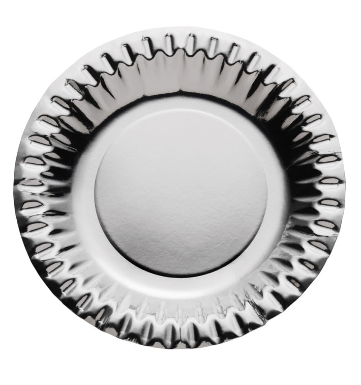 Prato de Cartão Redondo Prata "Party" Ø180mm (10 Unidades) Prato de Cartão Redondo Prata "Party" Ø180mm (10 Unidades)