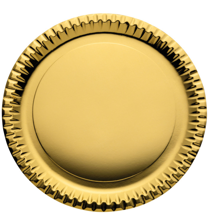 Prato de Cartão Redondo "Party" Ouro Ø290mm (6 Unidades) Prato de Cartão Redondo "Party" Ouro Ø290mm (6 Unidades)