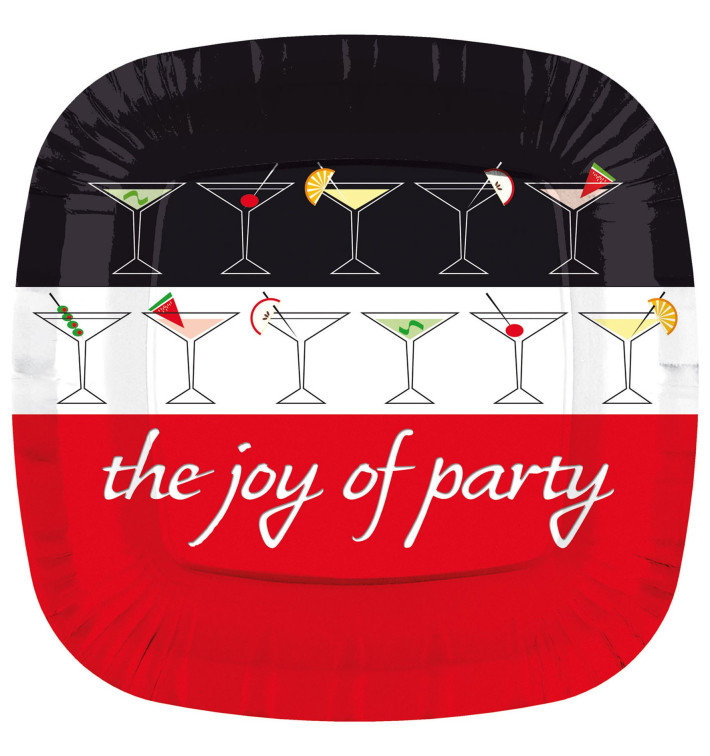 Prato Cartone Quadrado "Joy of Party" 230mm (8 Unidades) Prato Cartone Quadrado "Joy of Party" 230mm (8 Unidades)
