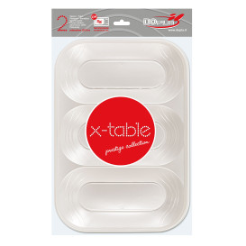 Bandeja Plastico PP "X-Table" 3C Pérola 330x230mm (30 Unidades)