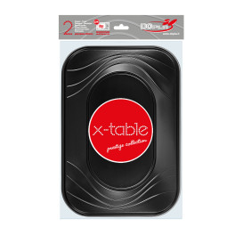 Bandeja Plastico PP "X-Table" Preto 330x230mm (60 Unidades)