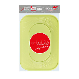 Bandeja Plastico PP "X-Table" Limão 330x230mm (2 Unidades)