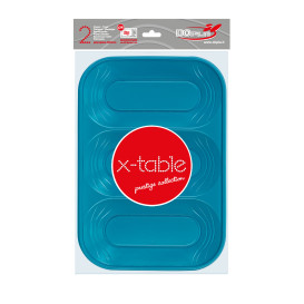 Bandeja Plastico PP "X-Table" 3C Turquesa 330x230mm (30 Unidades)