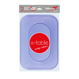 Bandeja Plastico PP "X-Table" Violeta 330x230mm (2 Unidades)