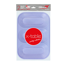 Bandeja Plastico PP "X-Table" 3C Violeta 330x230mm (2 Unidades)