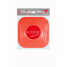 Tigela Plastico PP "X-Table" Laranja 18x18cm (8 Uds)