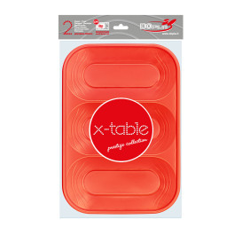 Bandeja Plastico PP "X-Table" 3C Laranja 330x230mm (2 Unidades)