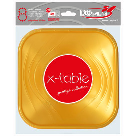 Tigela Plastico PP "X-Table" Ouro 18x18cm (8 Uds)