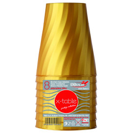 Copo de Plastico PP "X-Table" Ouro 320ml (8 Unidades)