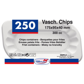 Bandeja Plastico PS Branco 175x95x40mm 300ml (250 Uds)