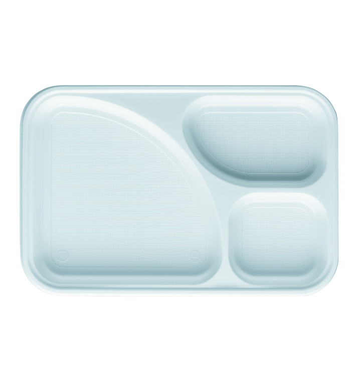 Bandeja de Plastico PS Branco 3C 315x210mm (400 Uds) Bandeja de Plastico PS Branco 3C 315x210mm (400 Uds)