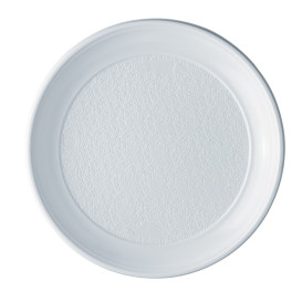 Prato Plastico PS Raso Branco 250mm (100 Unidades)